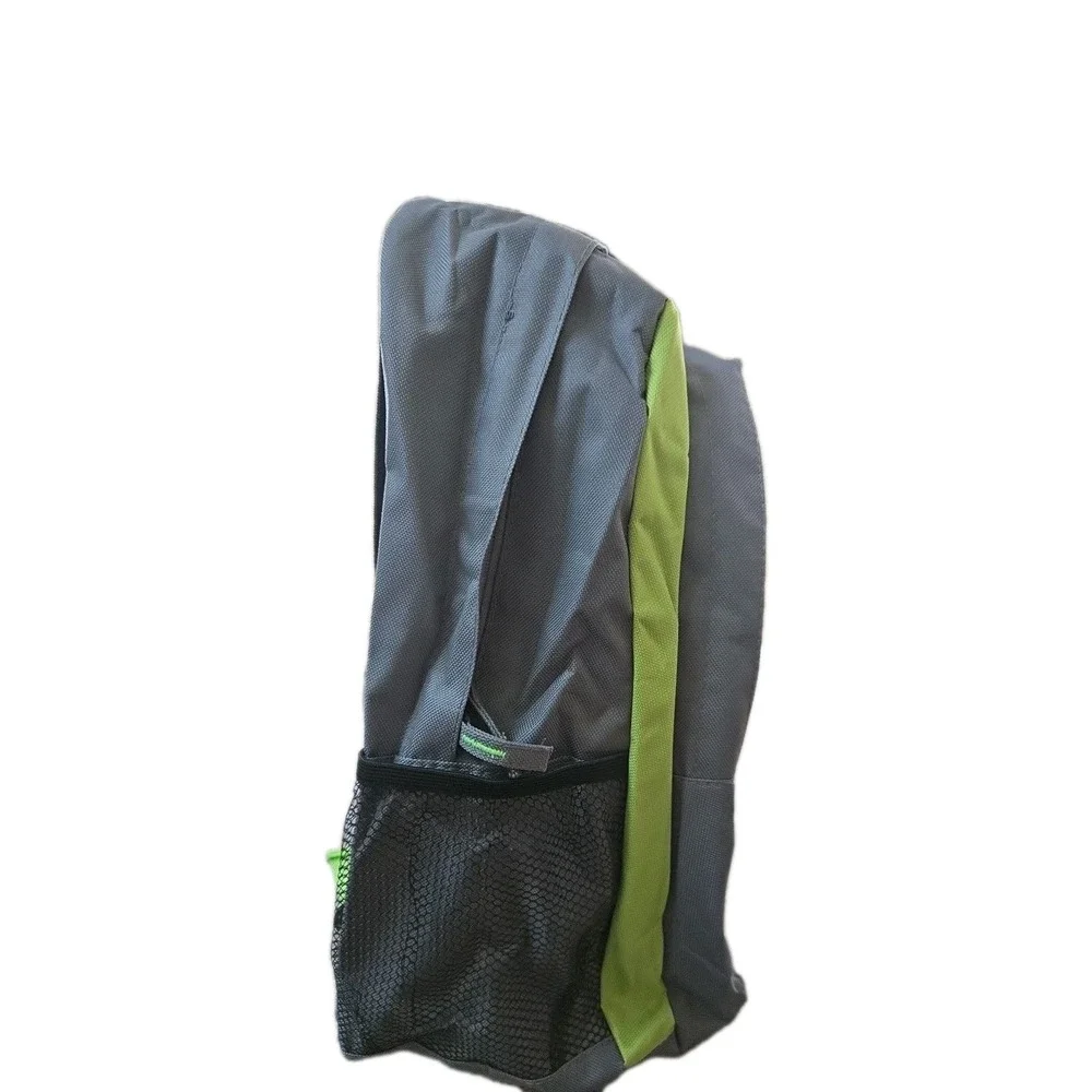 17‎ Inch Kids Backpack With Side Pockets Gray And Neon Green